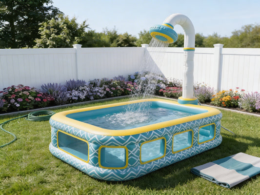 Premium Family Inflatable Pool With Built-In Rain Shower